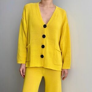 Zara knit relaxed cardigan yellow